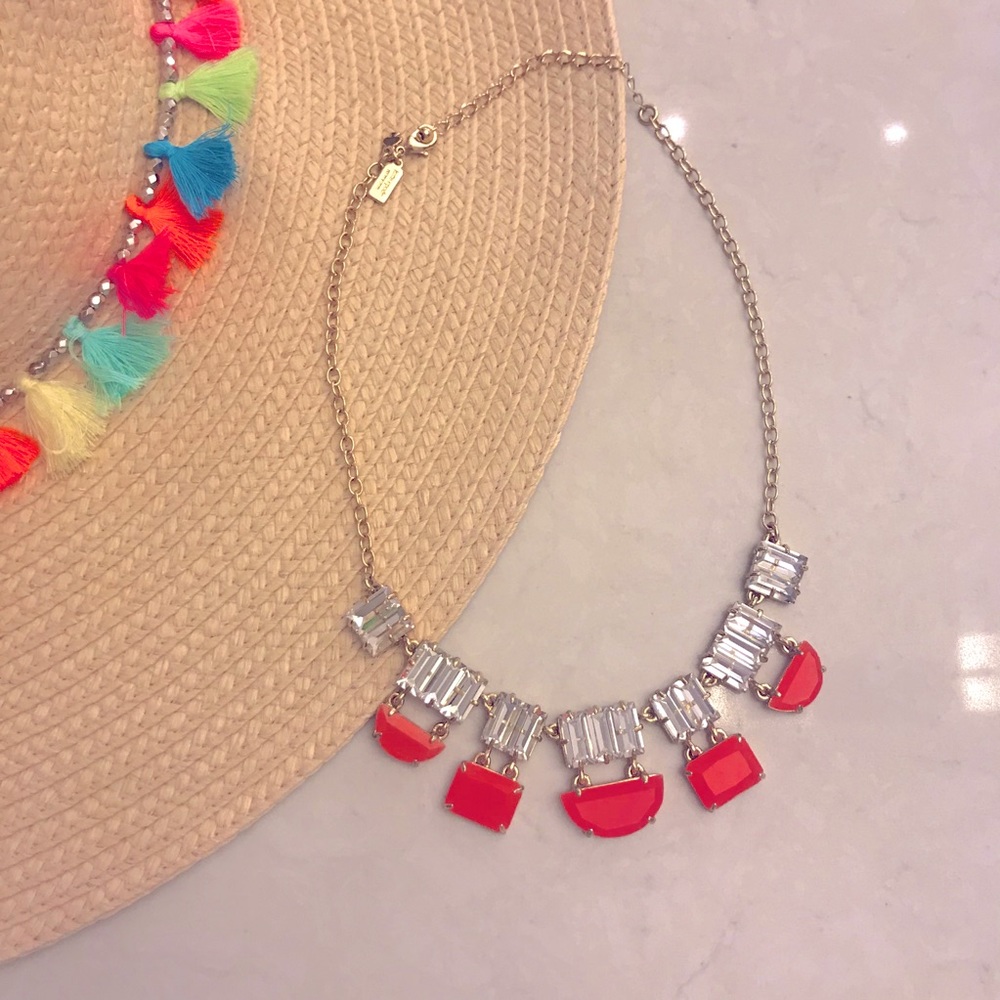 Kate Spade gold and orange crystal necklace